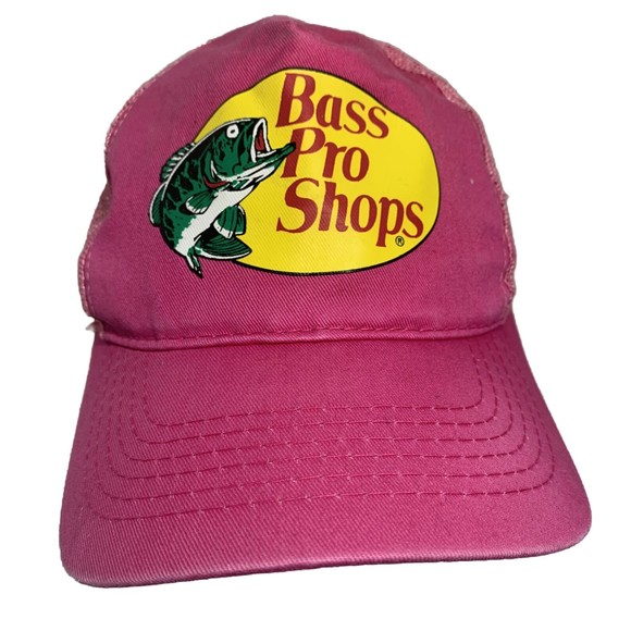 Bass Pro Shops Mesh Cap Hat Adjustable Snapback Trucker Pink - Picture 1 of 10